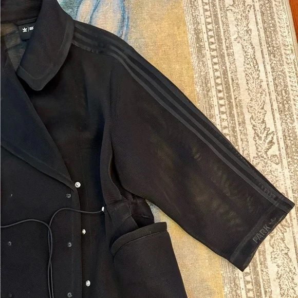 adidas x IVY PARK Black Mesh SPR Coat Sz XS - Picture 7 of 8